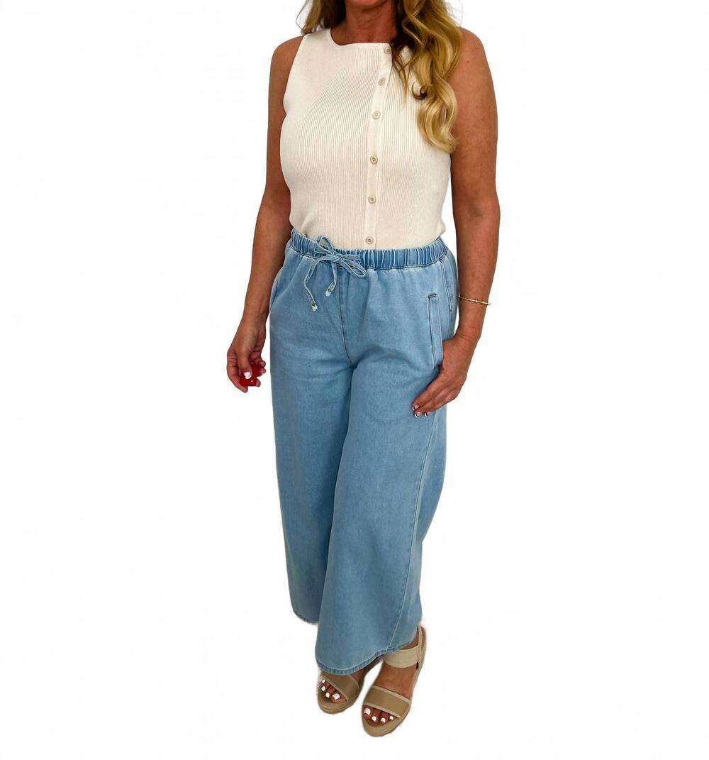 NEW HAYDEN LA pocketful of possibilities high-rise cotton wide leg jeans in ligh